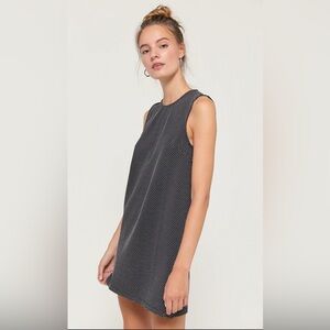 Urban Outfitters Black Polka Dot Mini Shift Dress $69 Sz M NWT